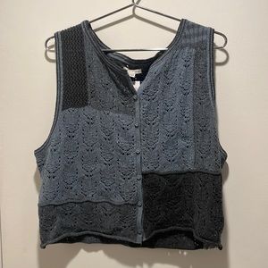 NWT - American Eagle Cropped Blue Crochet Top XL